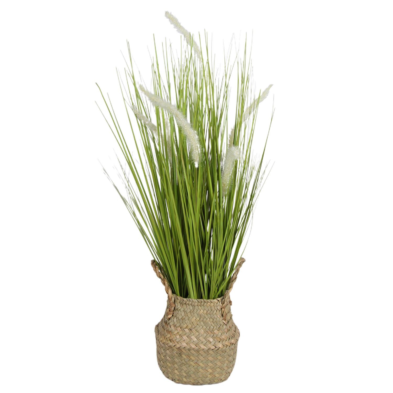 Artificial Pampas with Woven Basket Image