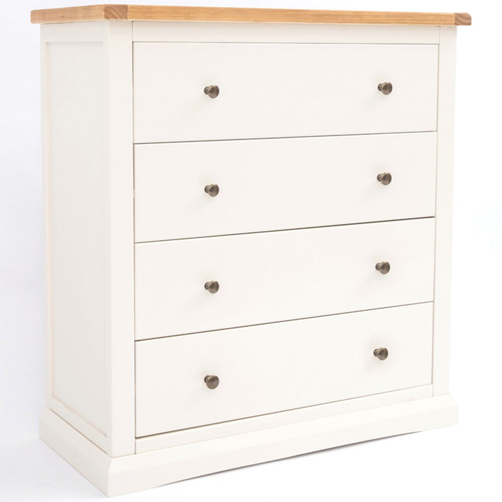 Castelli 4 Drawer Off White Chest of Drawers with Brass Knobs Image 3