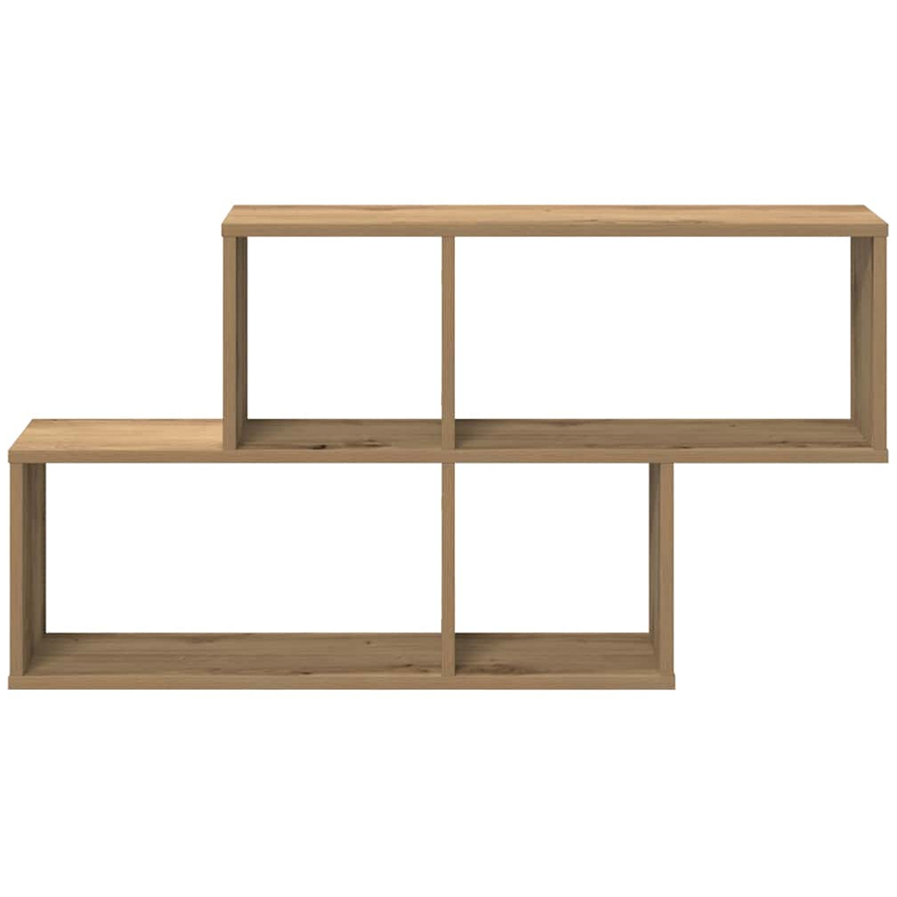 vidaXL 4 Shelf Artesian Oak Floated Wall Cabinet Image 3