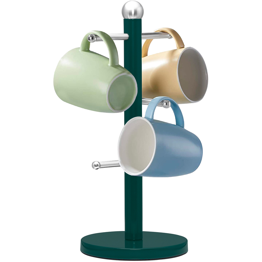 Innoteck Essentials Green Stainless Steel Mug Tree with 6 Hooks Image 2