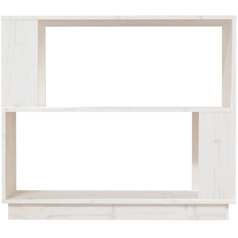 vidaXL 2 Shelf White Solid Pine Wood Bookcase Image 5