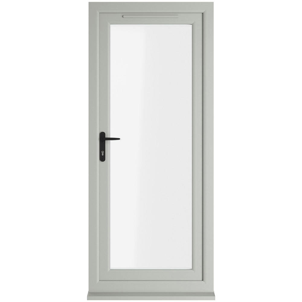 Crystal Agate and White Full Glass RH Open Clear Triple Glazed Door 890 x 2090mm Image 1
