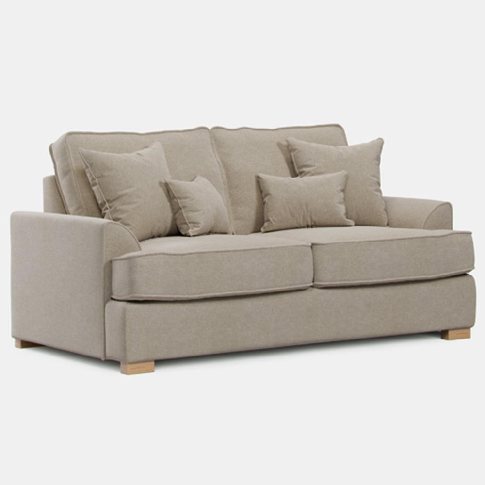 Alba City 2 Seater Stone Fabric Sofa Image 2