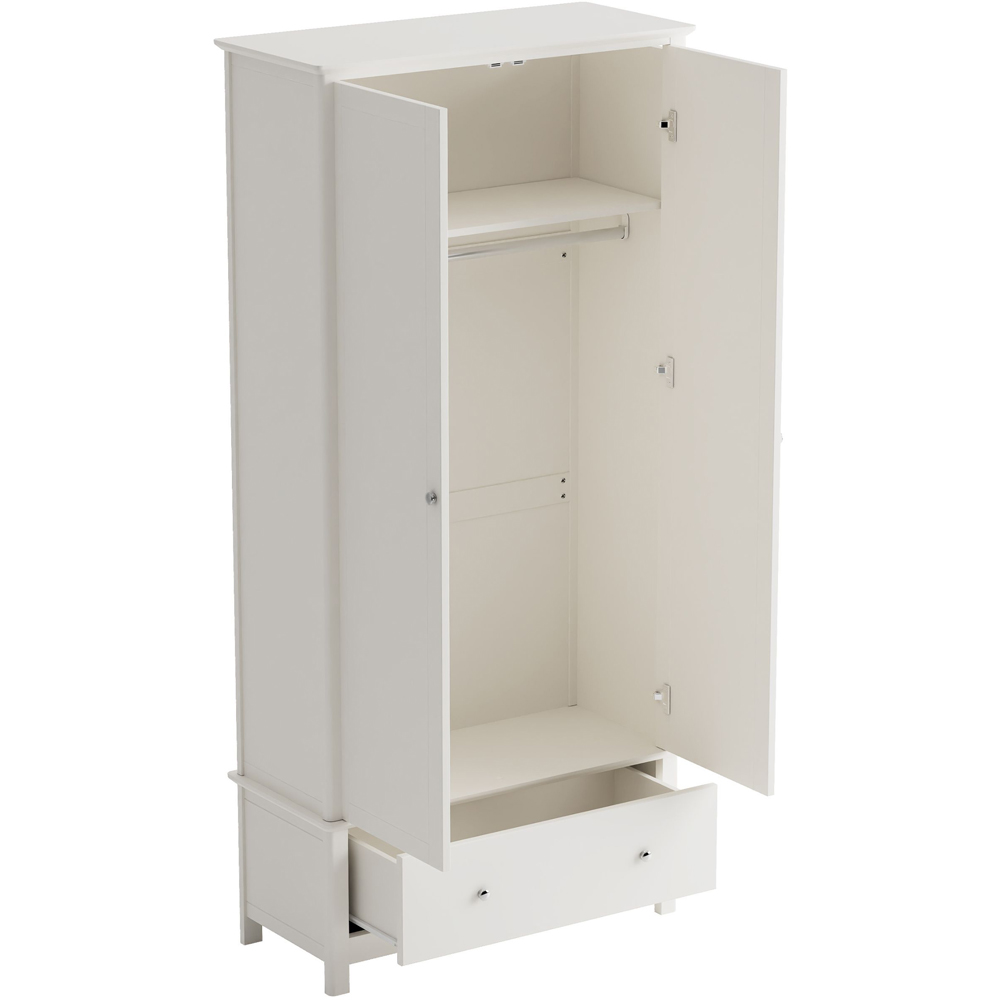 Core Products Nairn 2 Door Single Drawer White Wardrobe Image 3