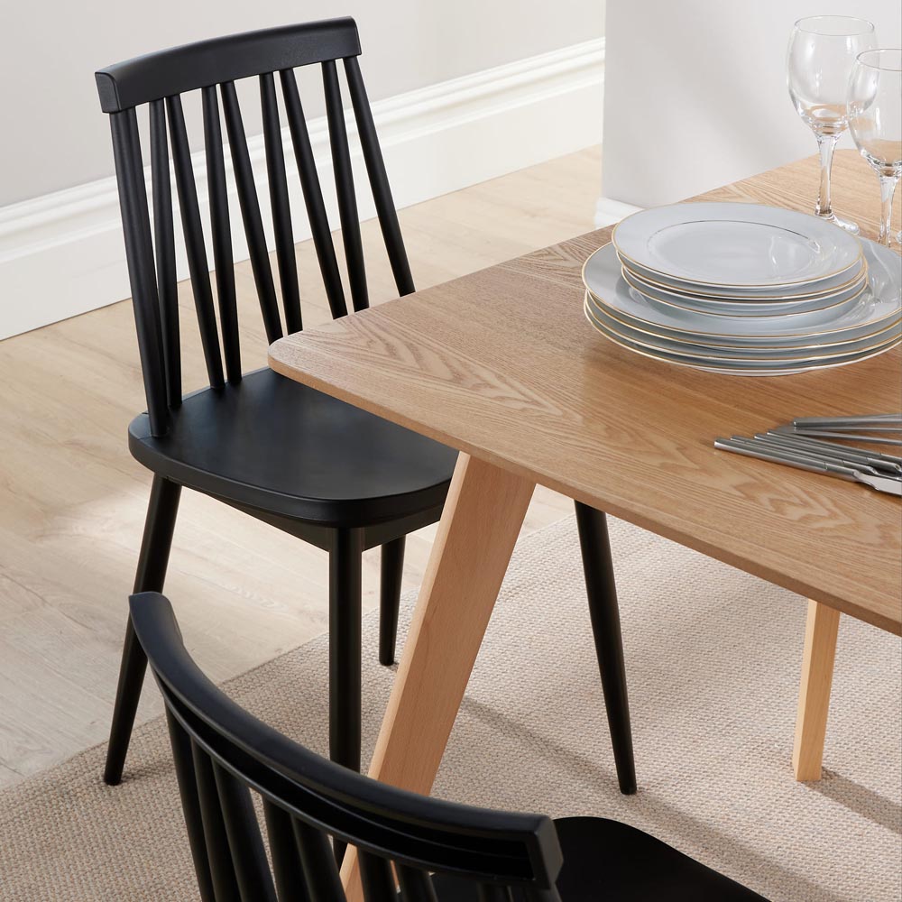 Home Source Rayna Lucy 4 Seater Dining Set Black Image 5