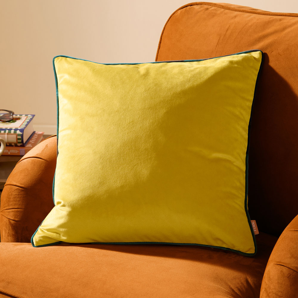 Furn Meridian Cylon and Teal Velvet Cushion 45 x 45cm Image 2