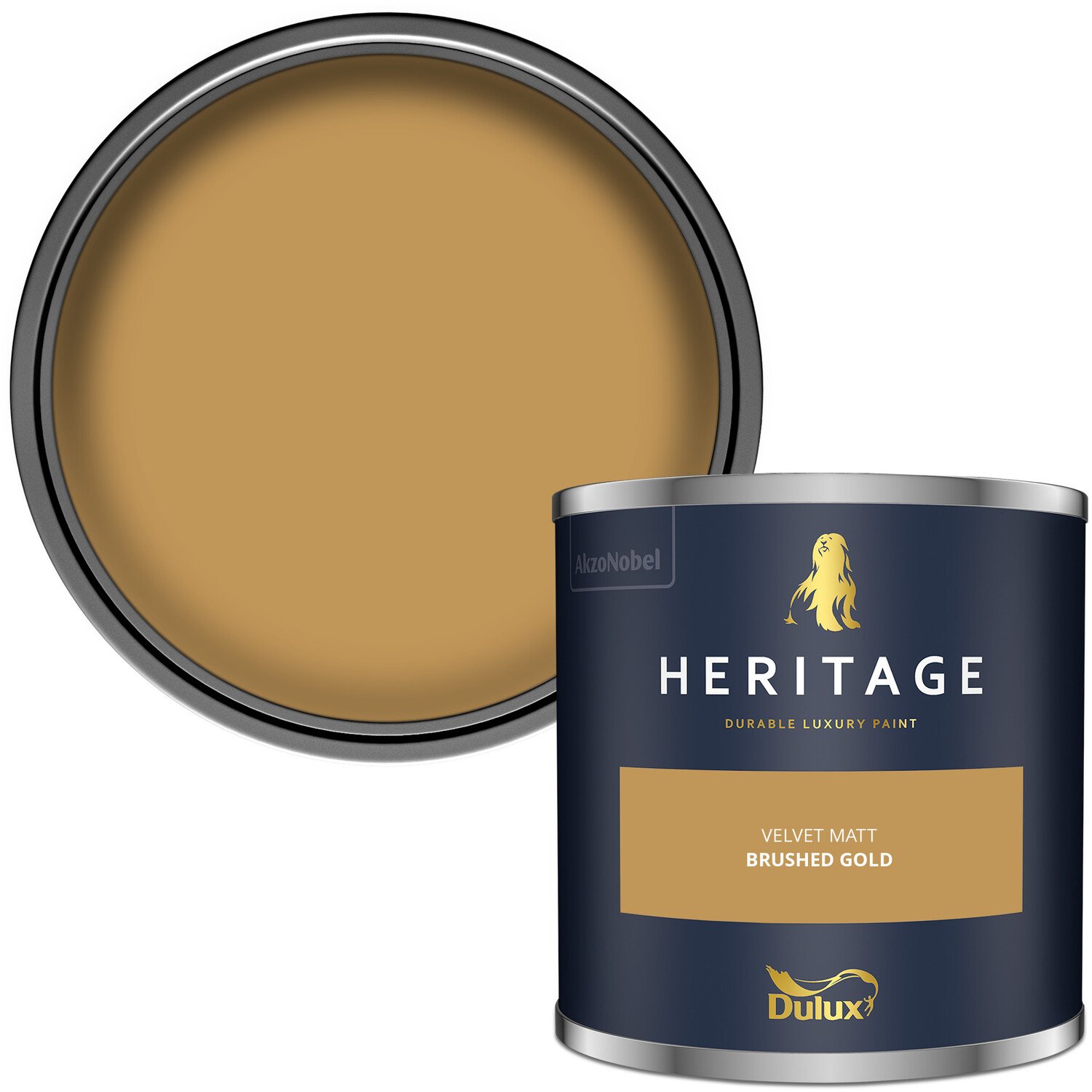 Dulux Heritage Walls and Ceilings Brushed Gold Velvet Matt Emulsion Paint Tester Image 1