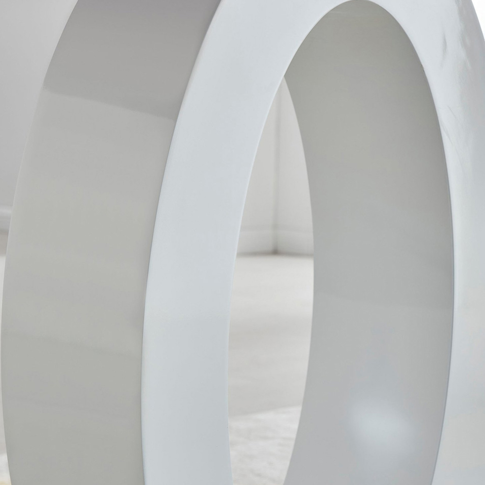 Furniturebox Lucia Valera 6 Seater Round Dining Set Grey Gloss Elephant Grey and Chrome Image 6