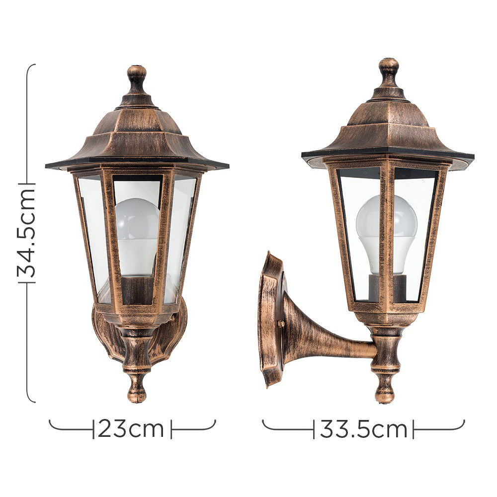 ValueLights Mayfair Brushed Gold LED Garden Wall Light Image 6