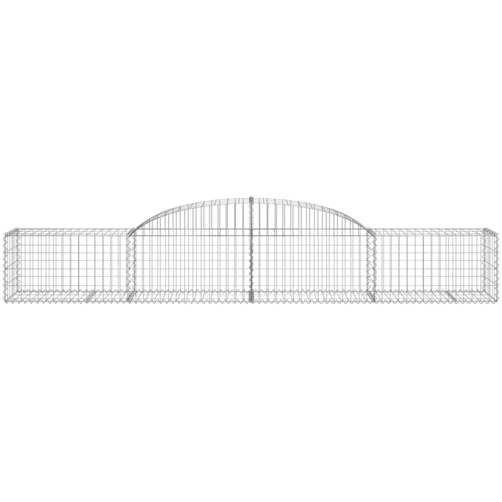vidaXL Silver Galvanised Iron Arched Gabion Basket 300 x 50 x 40/60cm 15 Pack Image 2