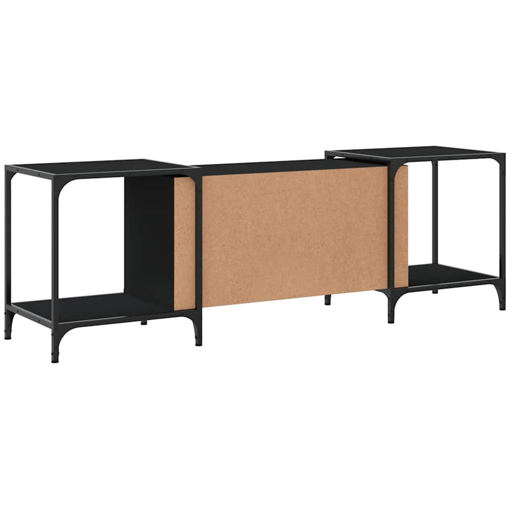 vidaXL 4 Shelf Black TV Cabinet Image 5