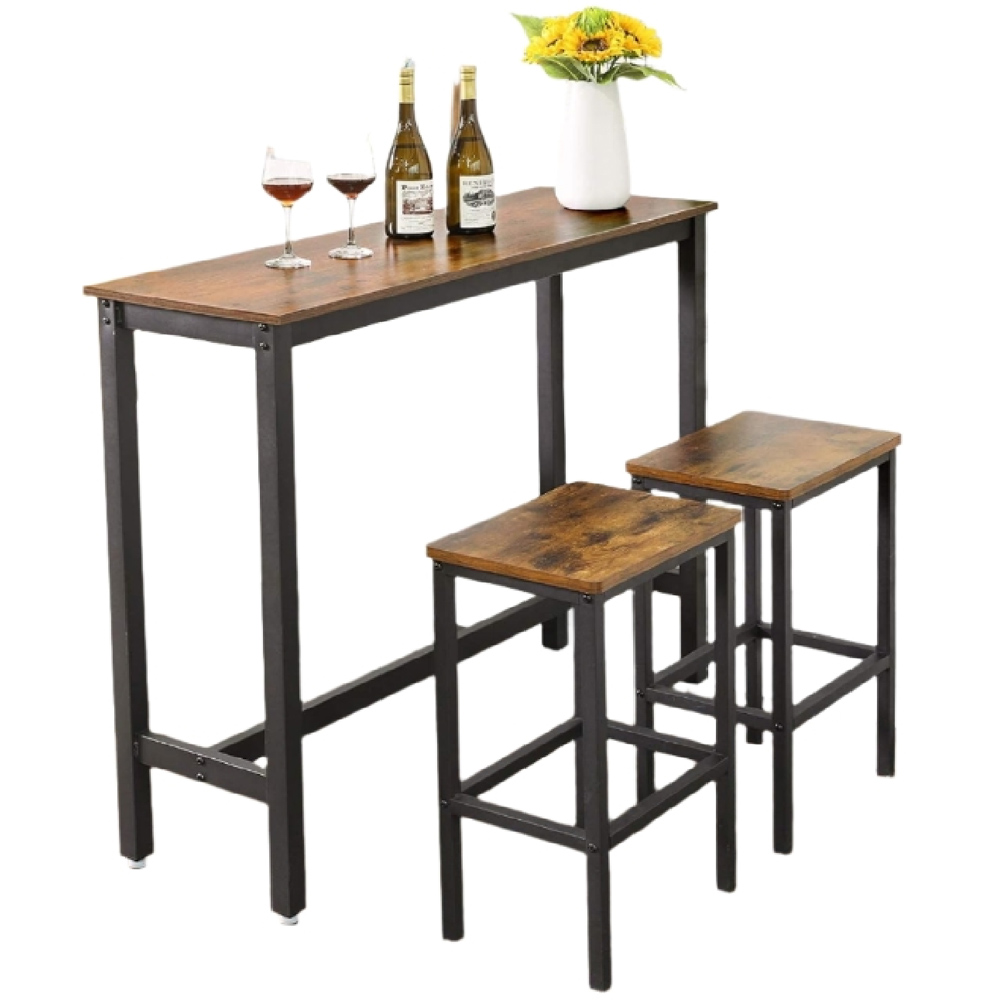 Modcraft Industrial-Style Bar Table Desk Vintage Brown and Black Image 4