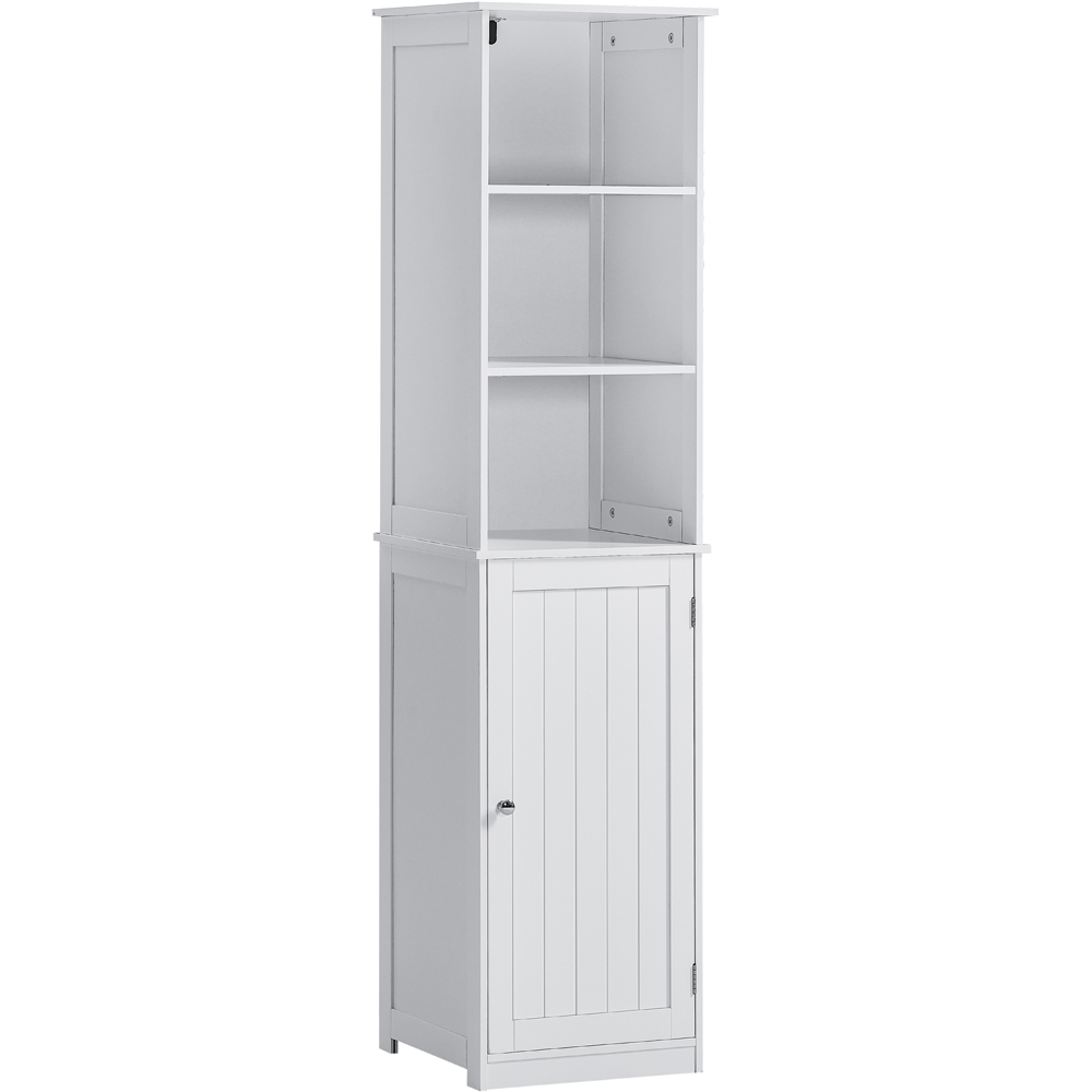 BATH VIDA Priano White Single Door 3 Shelf Tall Floor Cabinet Image 2