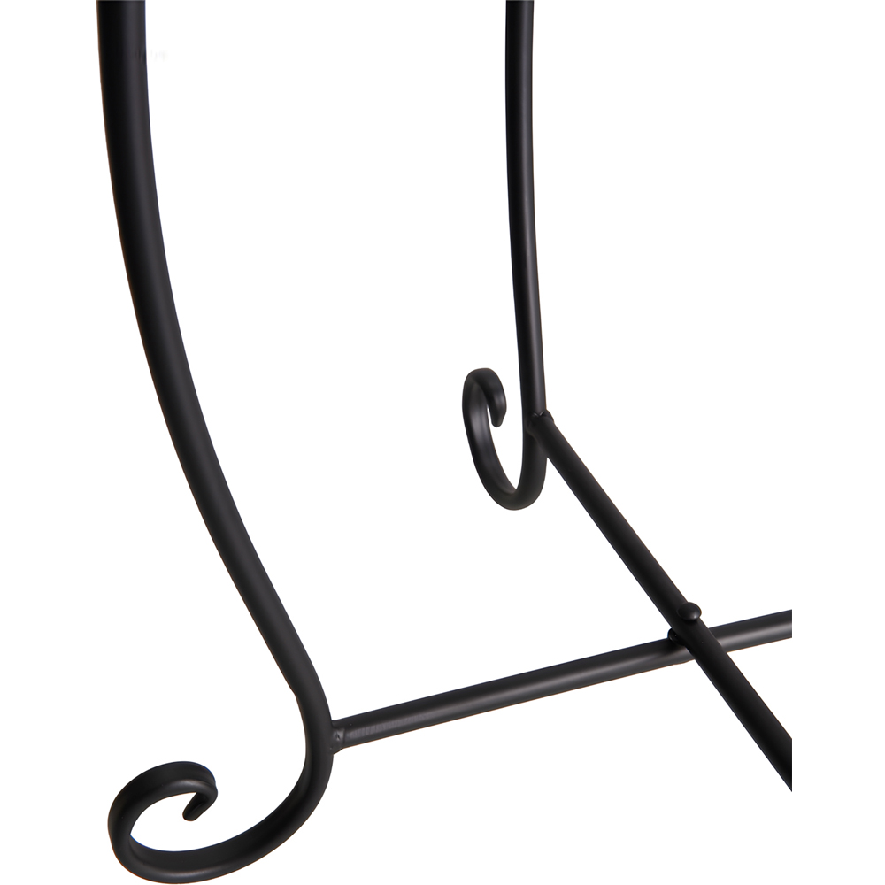 Living and Home Black Metal Scrollwork and Monstera Leaf Top Plant Stand 38cm Image 3