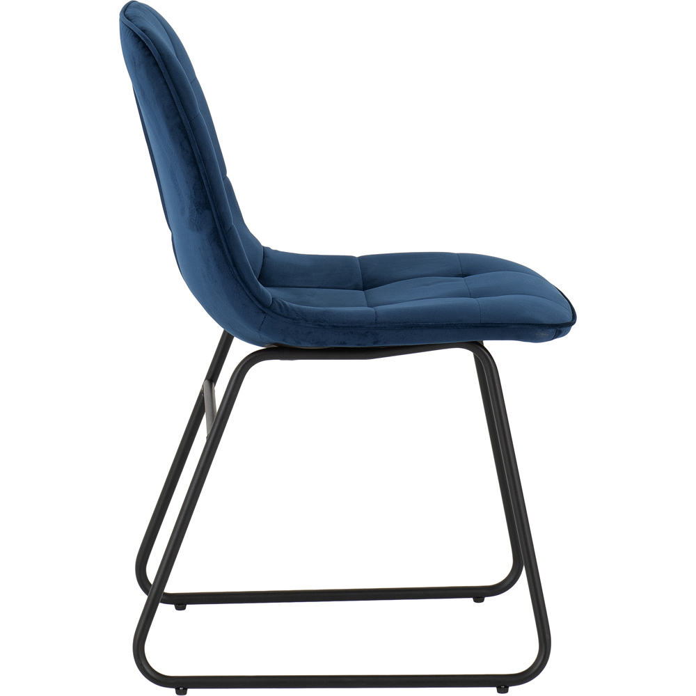 Seconique Lukas Set of 2 Sapphire Blue Velvet Dining Chair Image 4