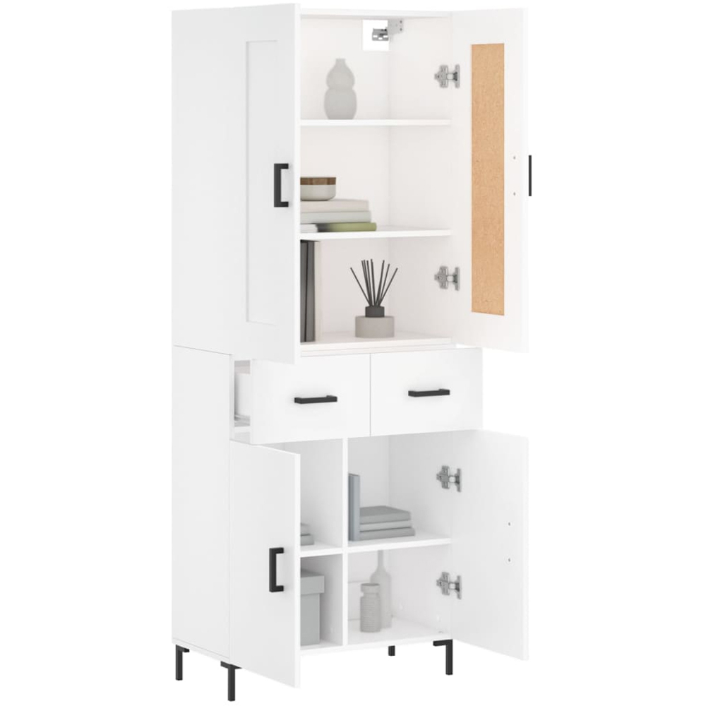 vidaXL 4 Door 2 Drawer White Highboard Image 3