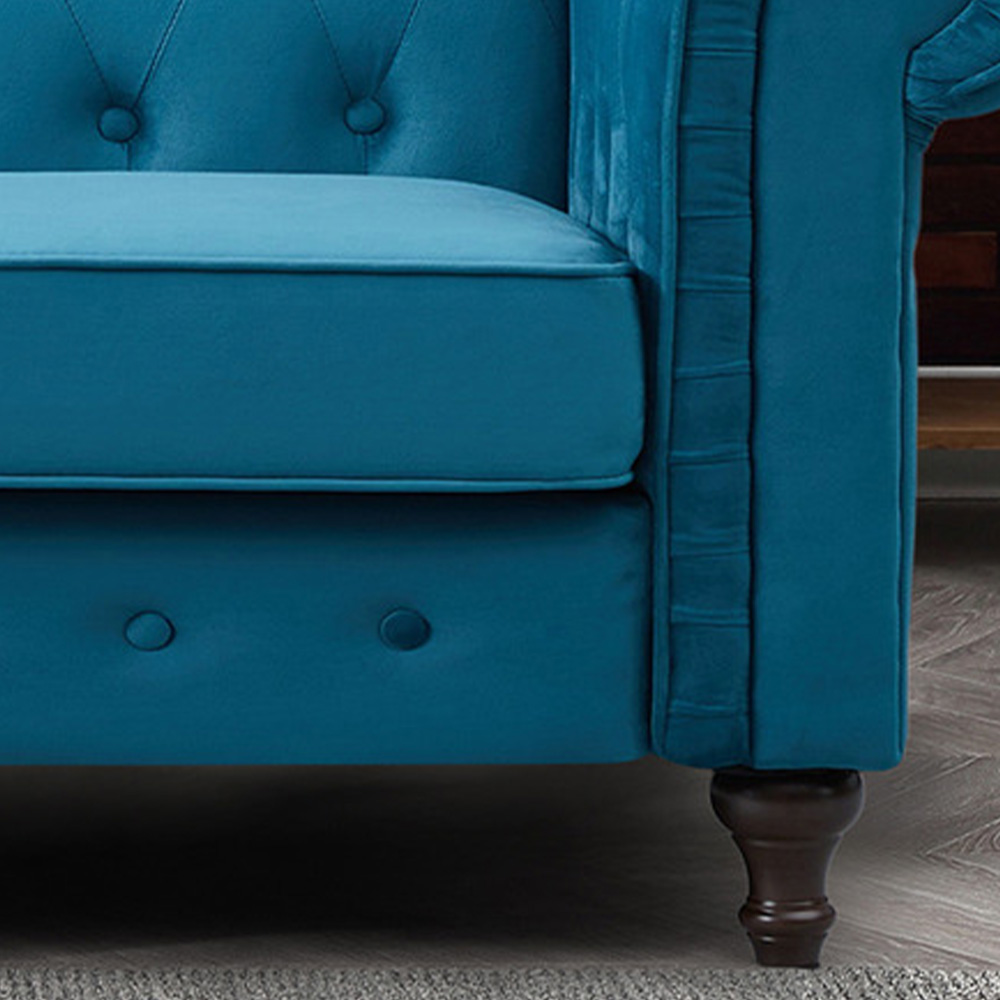 Pelham 2 Seater Teal Velvet Sofa Image 3