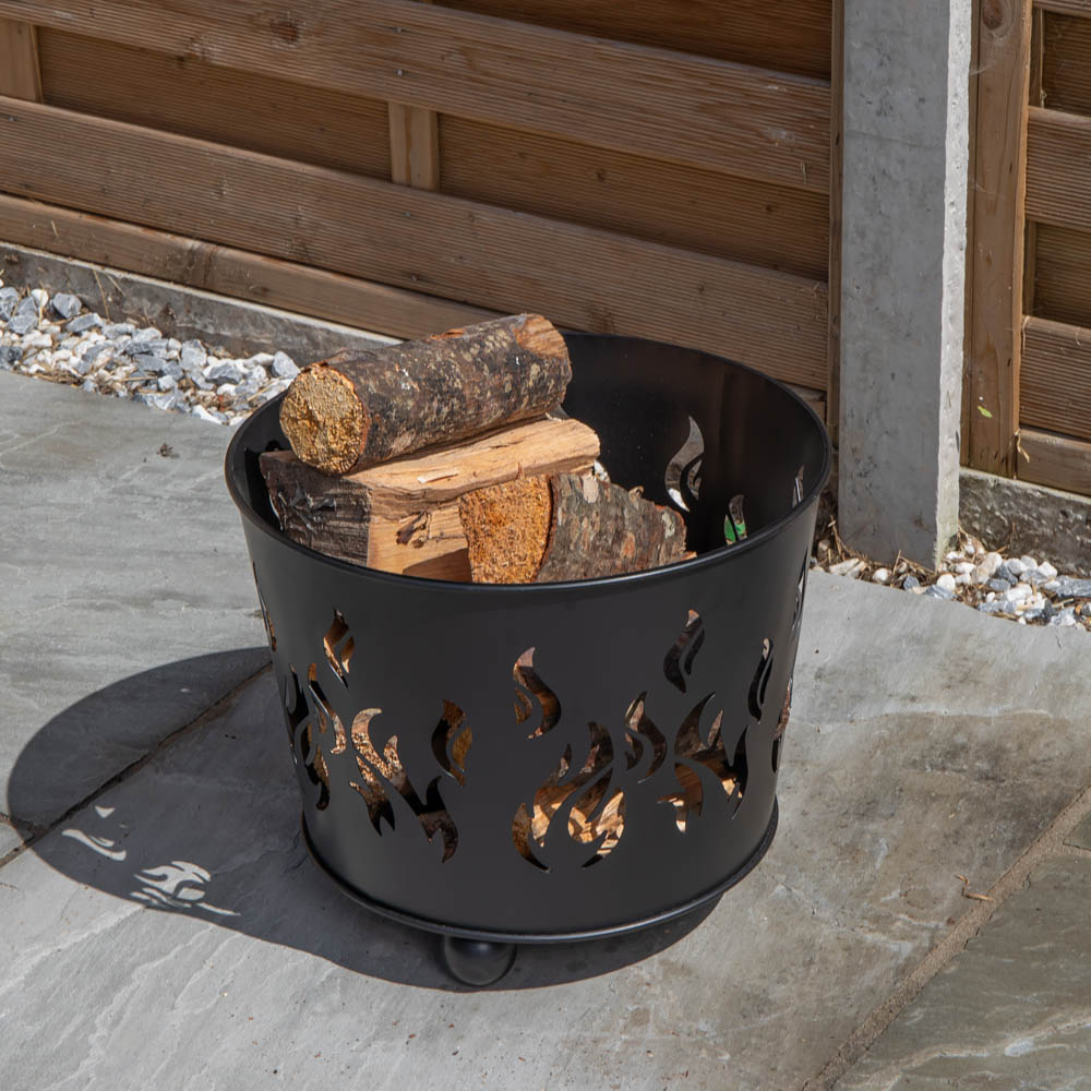 Samuel Alexander Black Steel Fuego Outdoor Fire Basket 32cm Image 5