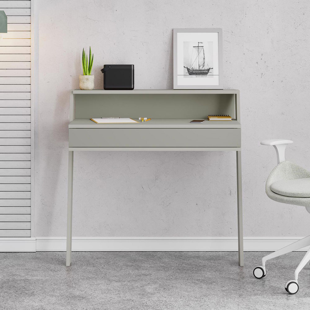 FWStyle Cowork Single Drawer Single Shelf Ash Green Wall Mounted Desk Image 3