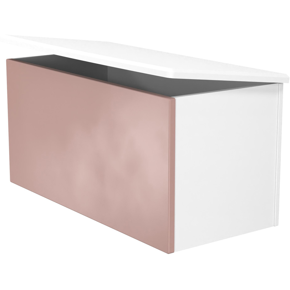 Crowndale Camden Kobe Pink and White Lid Top Blanket Box Ready Assembled Image 6