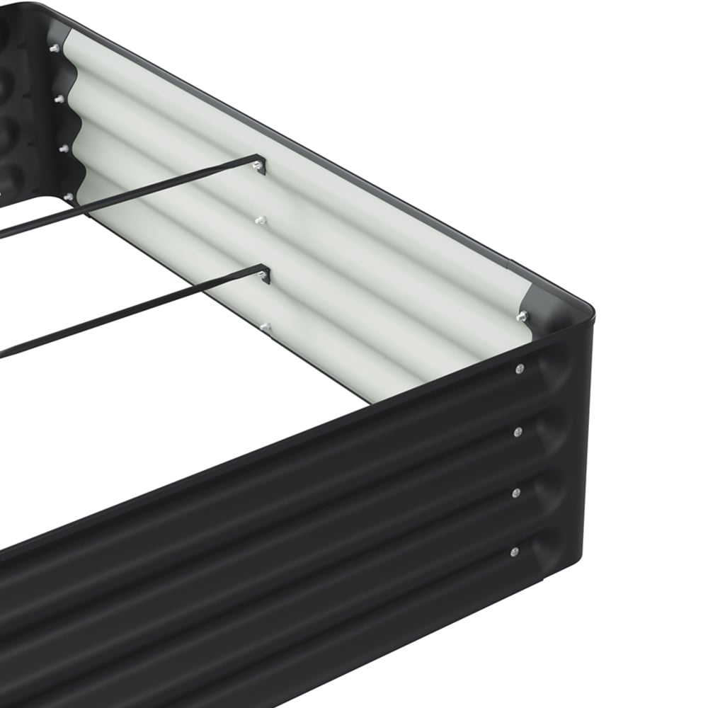 Living and Home Black Rectangular Galvanised Steel Raised Garden Bed 120 x 90cm Image 6