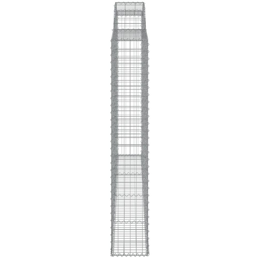 vidaXL Silver Galvanised Iron Arched Gabion Basket 300 x 30 x 180/200cm Image 3