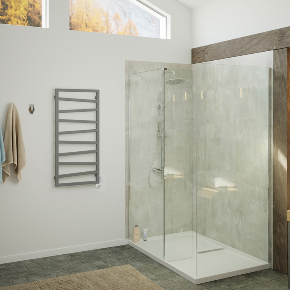 Terma Zig Zag Salt n Pepper Electric Towel Rail with VEO Element Controller 1070 x 500mm Image 5