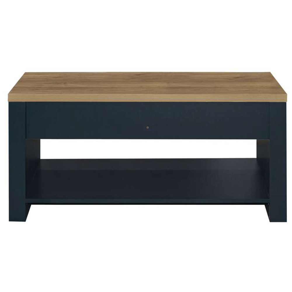 Highgate 2 Drawer Navy and Oak Coffee Table Image 5