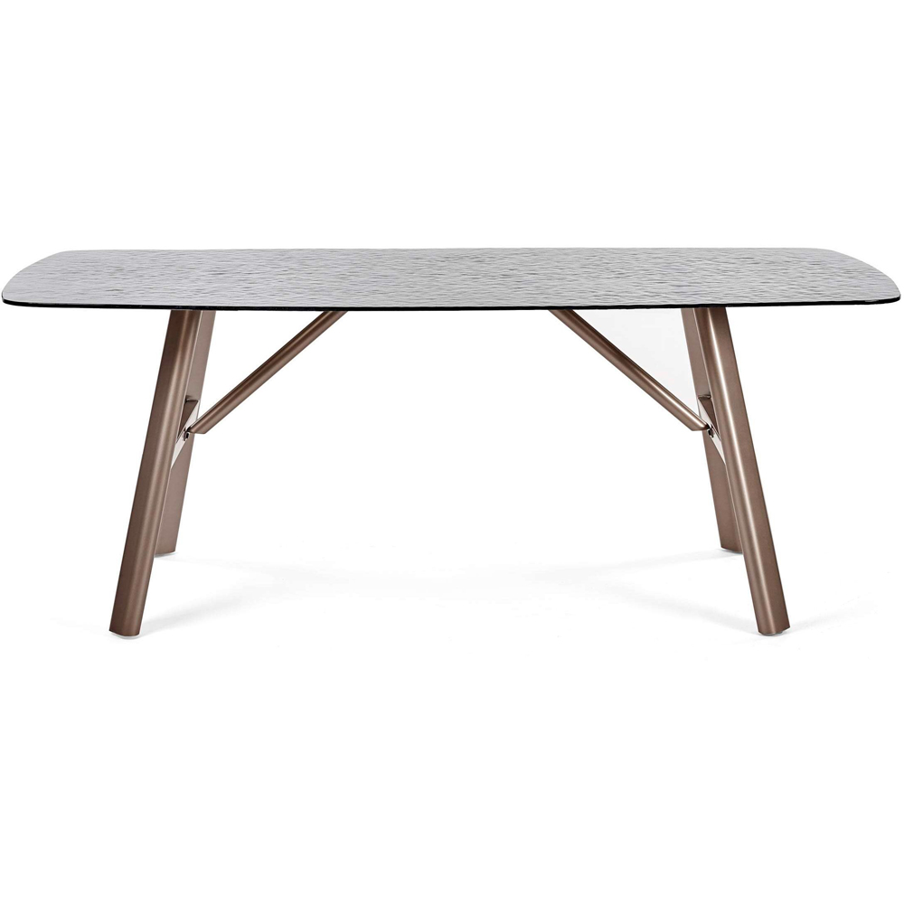 Julian Bowen Callisto 6 Seater Smoked Bubble Glass Rectangular Dining Table Image 3