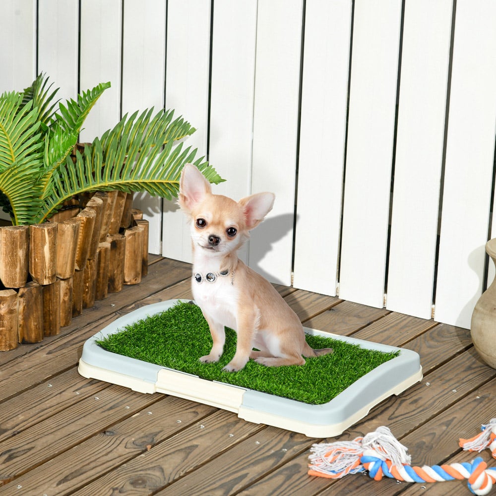 PawHut Dog Toilet Training Tray with Artificial Grass 47 x 34cm Image 2