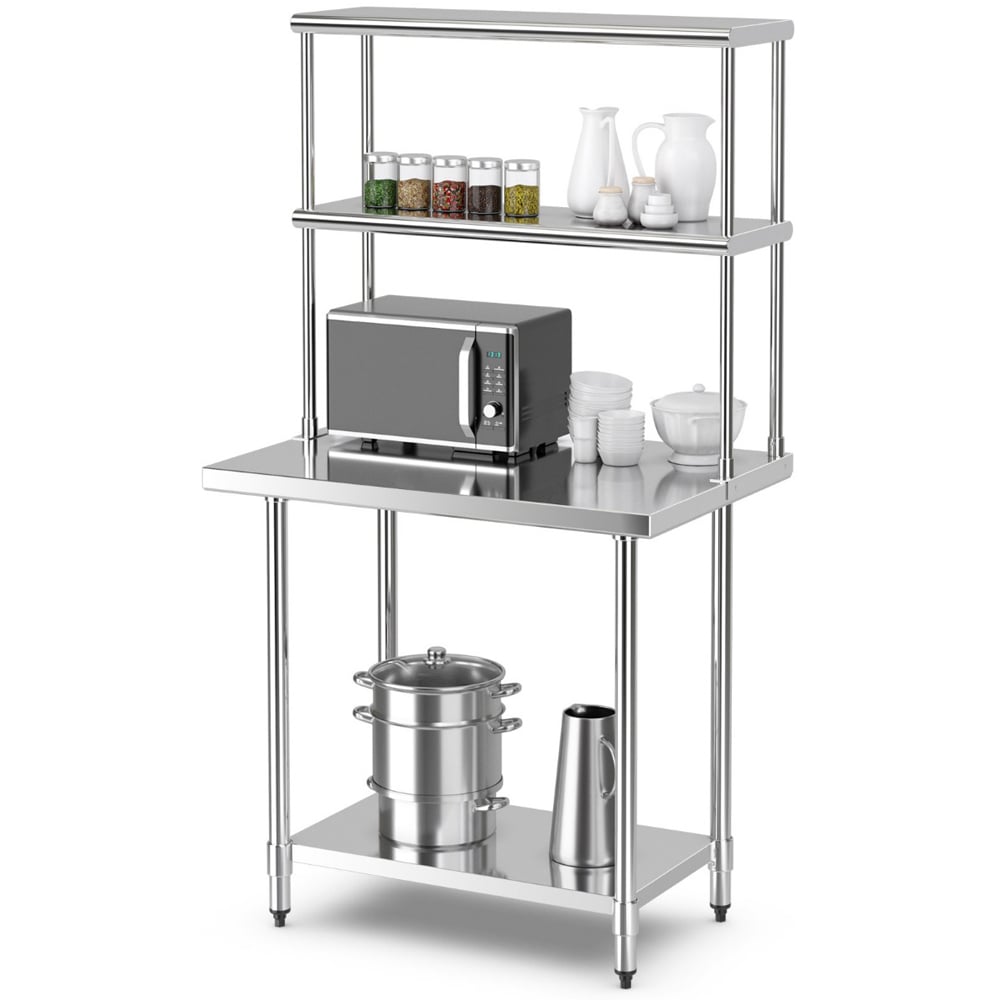 Costway 2 Shelf Adjustable Stainless Steel Overshelf Image 3