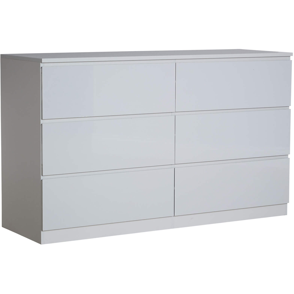 Home Source Lugano 6 Drawer Grey Wide Chest of Drawers Image 2