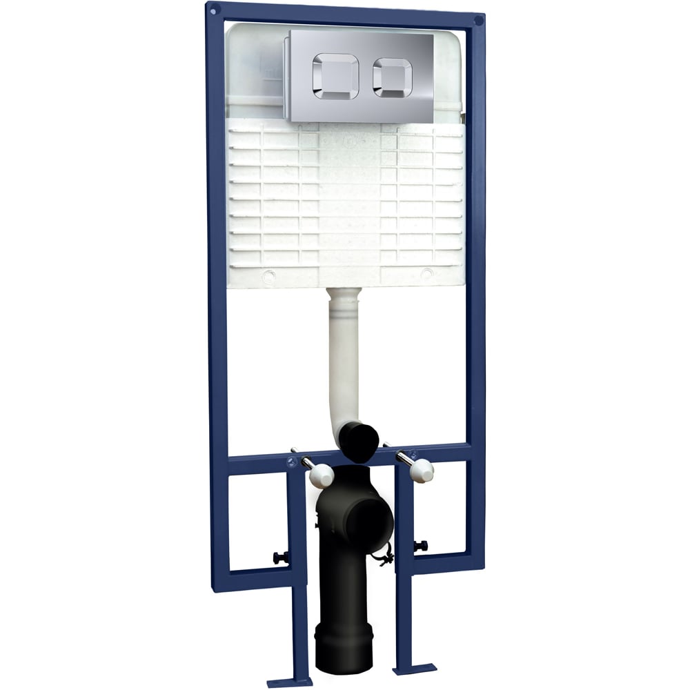 nuie Chrome Cisterns Square Dual Flush Push Button Image 1