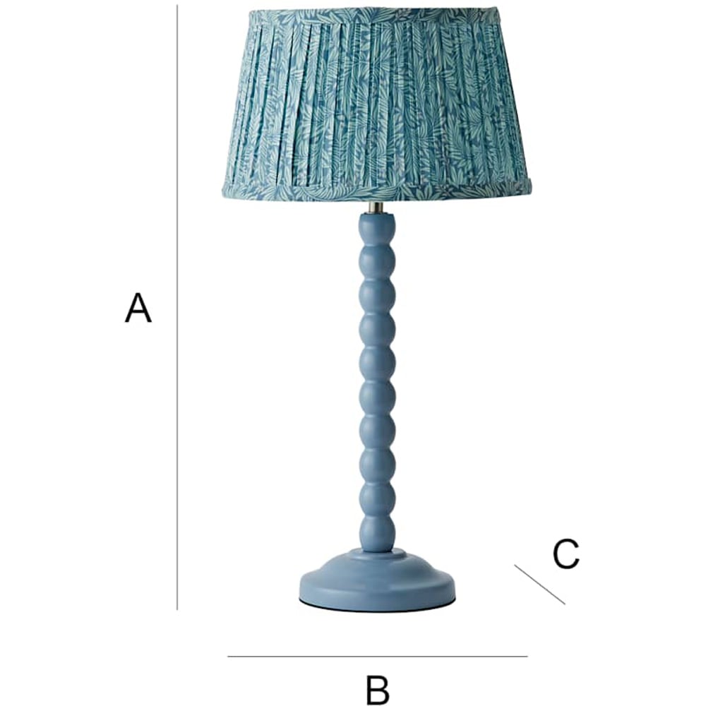 ValueLights Leaf Pleated Shade Pastel Blue Bobbin LED Table Lamp with Bulb Image 7