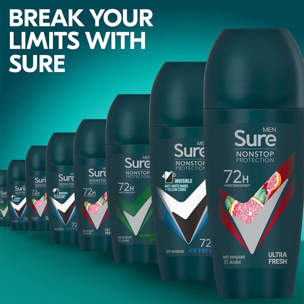 Sure Men 72H Non-Stop Protection Anti-Perspirant Ultra Fresh Deodorant Stick 50ml 24 Pack Image 7