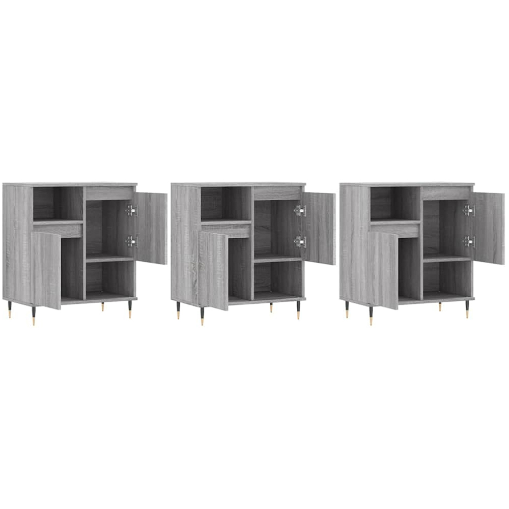 vidaXL 6 Door 6 Shelf Grey Sonoma Sideboard 3 Pack Image 4