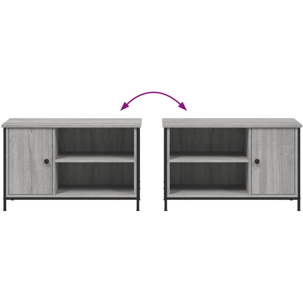 vidaXL Single Door 2 Shelf Grey Sonoma TV Cabinet Image 8