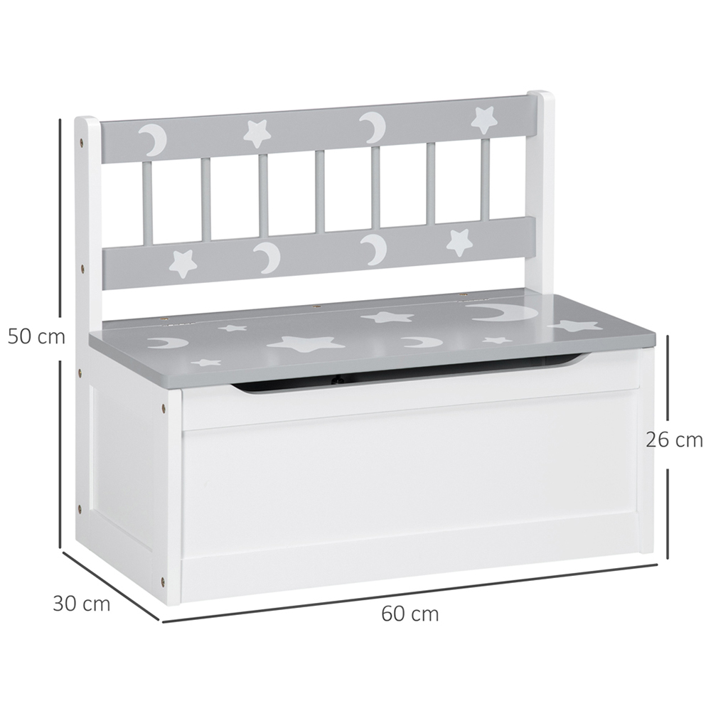 Playful Haven Grey Kids Storage Bench Image 6