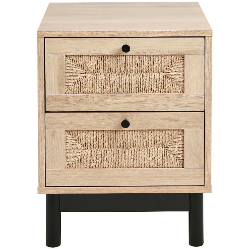 Living and Home 2 Drawer Woven Accent Cabinet