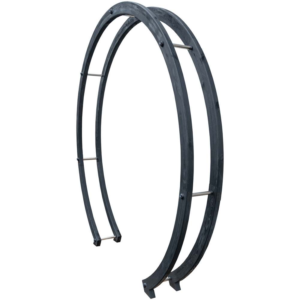 Shire 8 x 8ft Black Free Standing Flower Circle Arch with Spike Image 3
