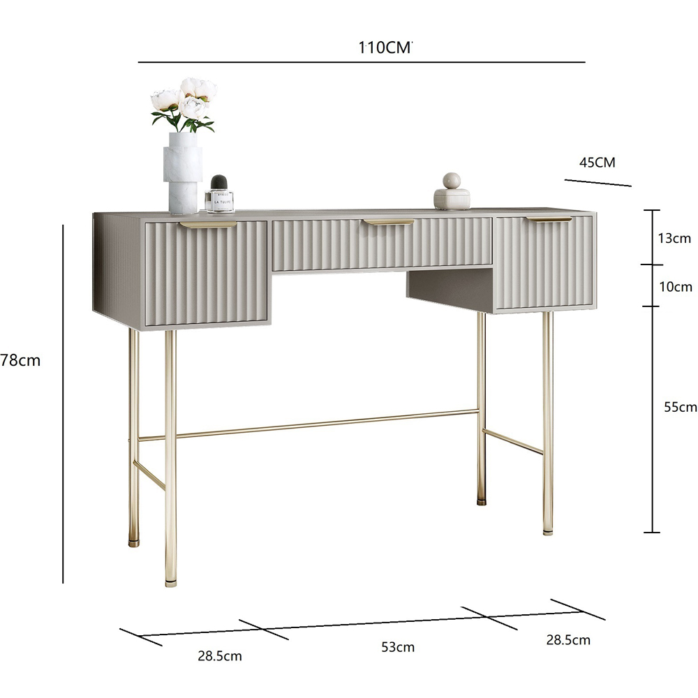 CARME Home Lara Mocha Dressing Table Image 8