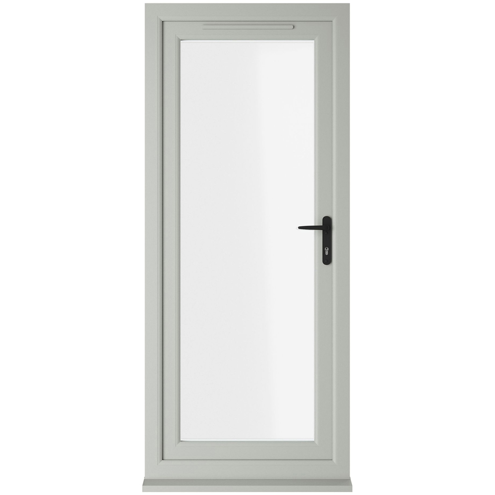 Crystal Agate and White Full Glass LH Open Clear Triple Glazed Door 920 x 2090mm Image 1