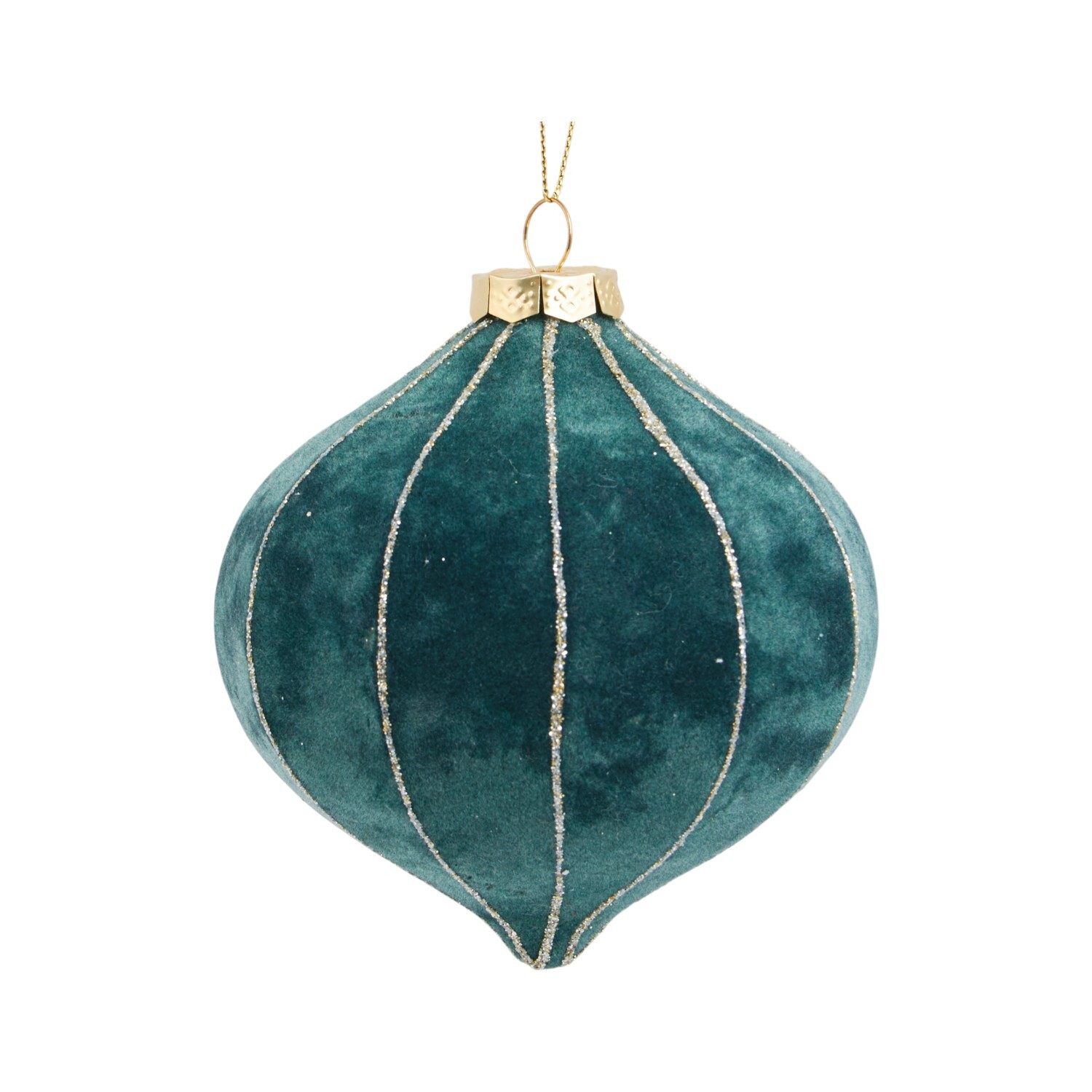 Flocked Striped Bauble Image 2