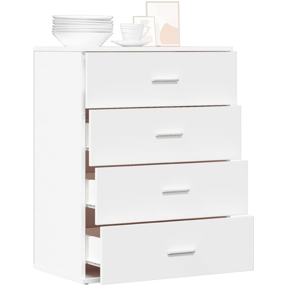 vidaXL 4 Drawer White Sideboard Image 3