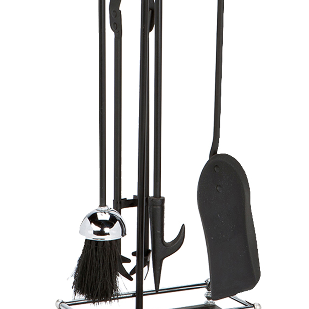 Inglenook Fireside 5 Piece Chrome Fireside Companion Set Image 2