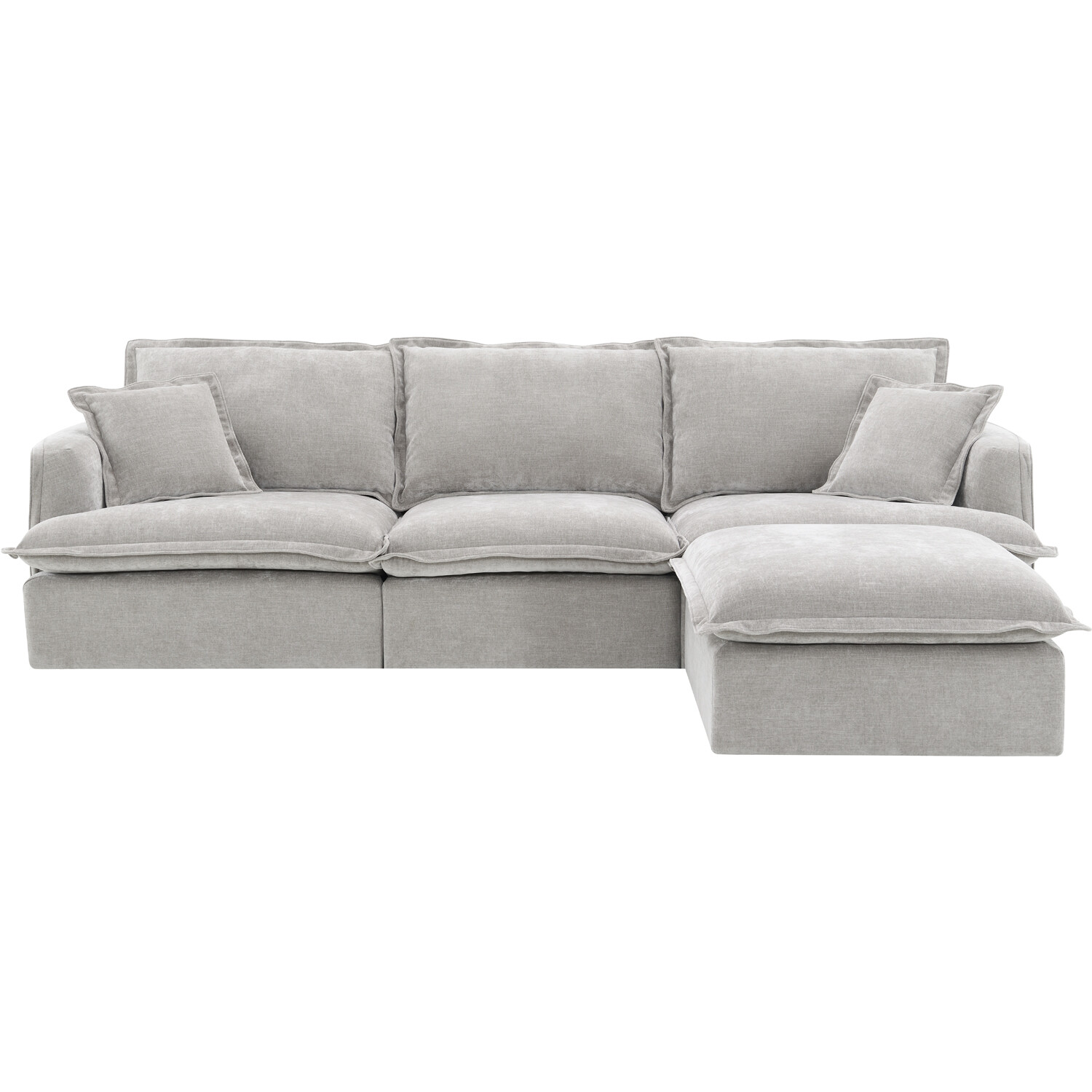 Molly 3 Seater Sofa with Ottoman - Grey Image 7