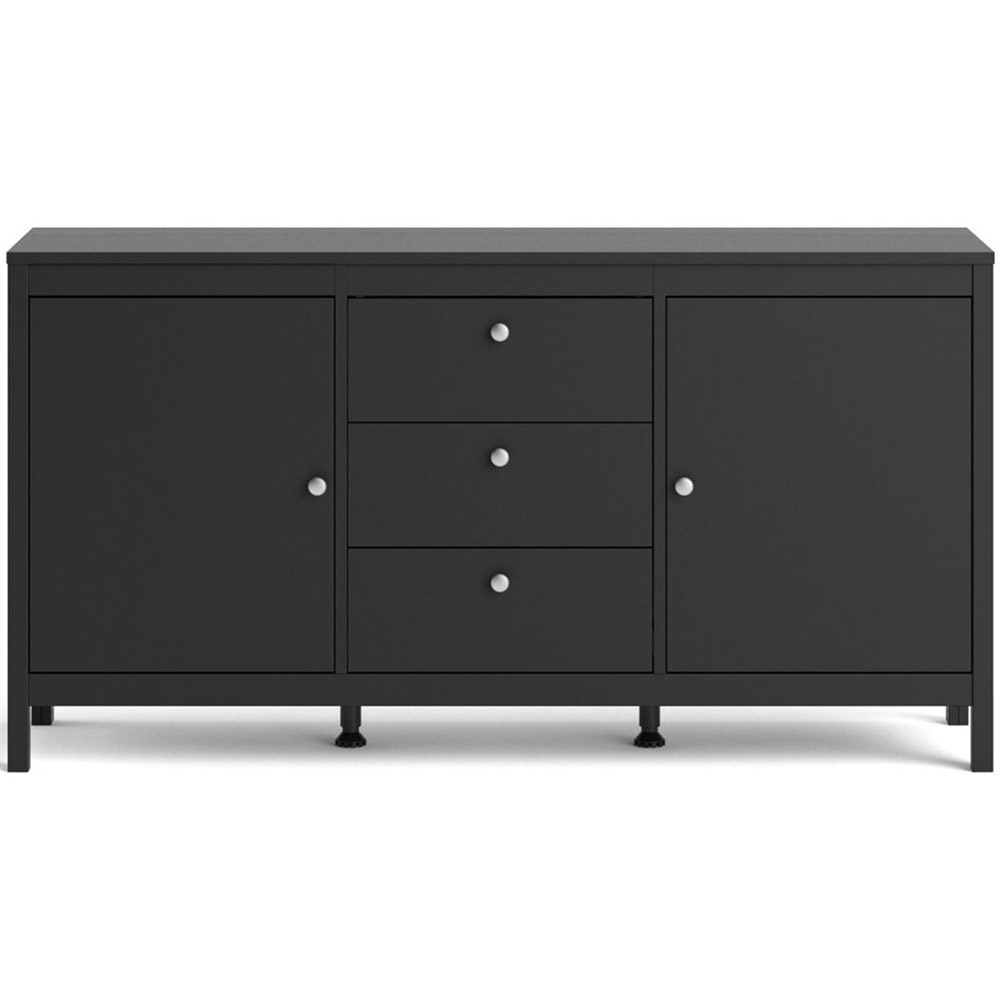 Florence Madrid 2 Door 3 Drawer Matt Black Sideboard Image 4