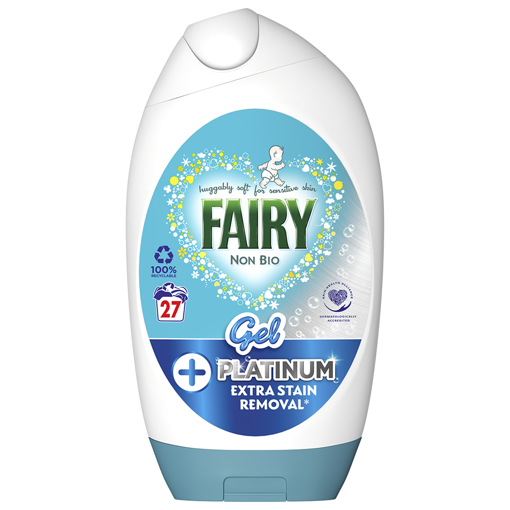 Fairy Platinum Non Bio Washing Liquid Gel 27 Washes 945ml Image 1