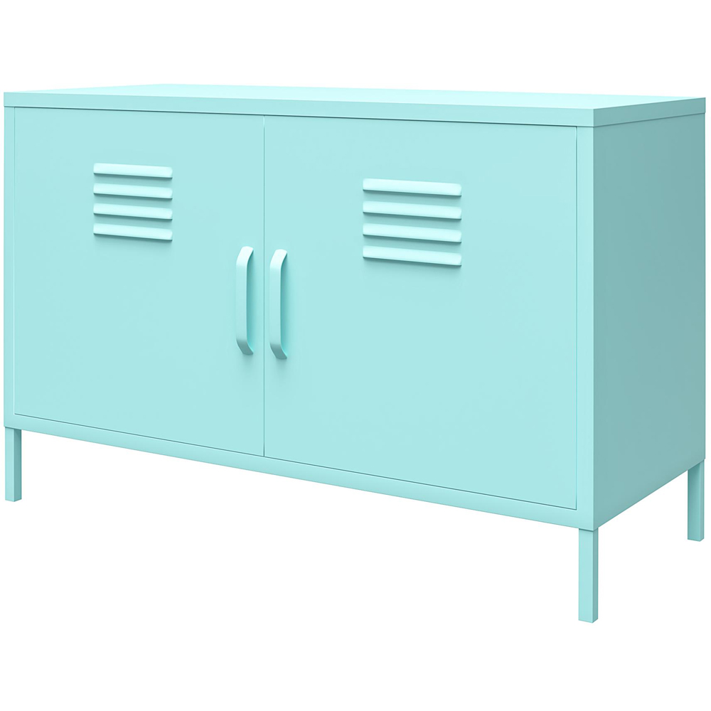 Novogratz Cache 2 Door 2 Shelf Mint Metal Locker Accent Cabinet Image 5