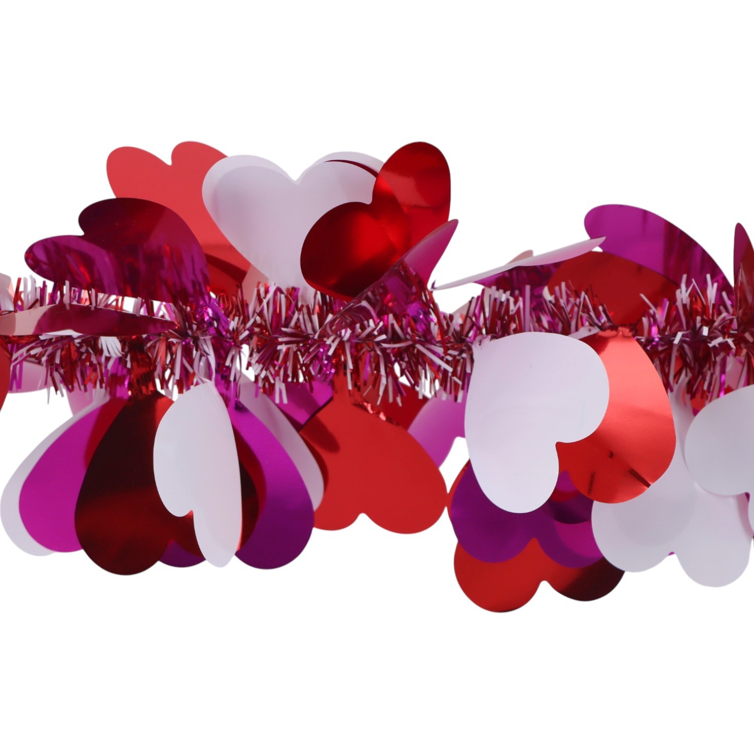 Tinsel Heart Garland Red Image 3